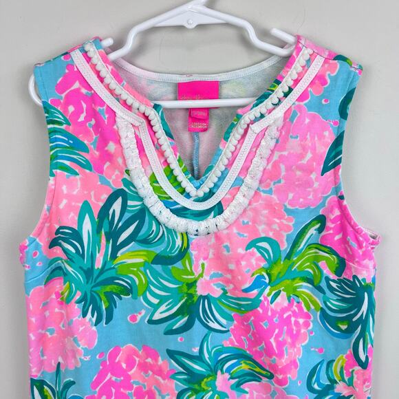 Lilly Pulizter Girls Harper Shift Dress Blue Ibiza Pineapple Shake XL 12-14 - Picture 2 of 6